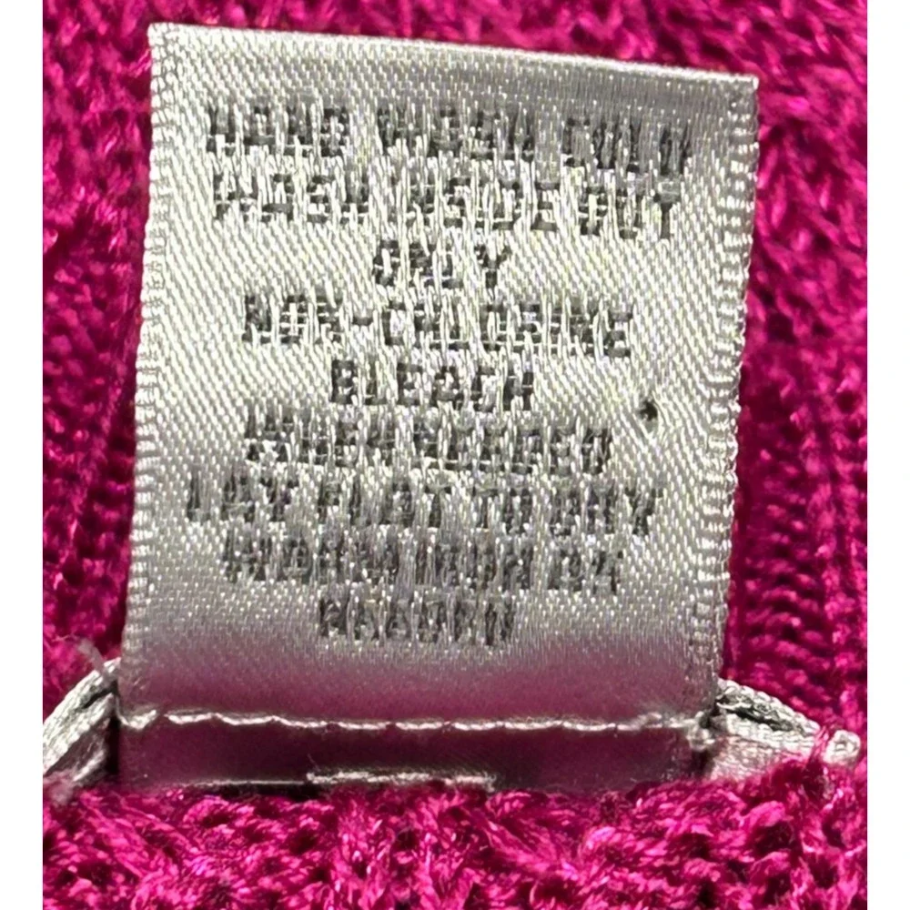 Chicos Sweater Vest Womens XL 3 Fuchsia Pink Cable Knit‎ Scoop Neck Office